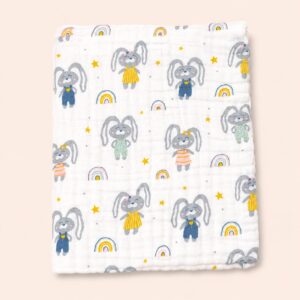 6 Layer Muslin Bath towel 50*100cm - Rabbit