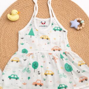 Muslin Knot Frock 3-6  - Car