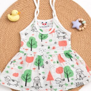 Muslin Knot Frock 3-6  - Sheep
