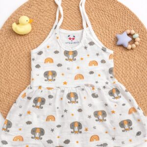 Muslin Knot Frock 3-6  - Tiger
