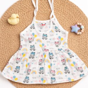 Muslin Knot Frock 3-6  - Cat