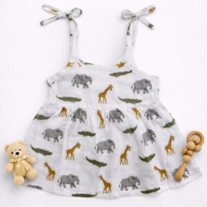 Muslin Premium Knot Frock 3-6 - Design 03