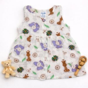 Muslin Premium Button Frock 3-6 - Design 07