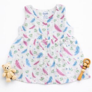 Muslin Premium Button Frock 3-6 - Design 05