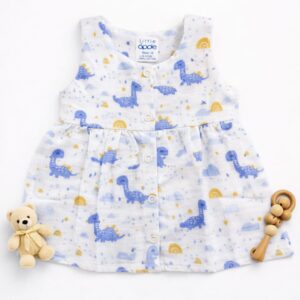 Muslin Premium Button Frock 3-6 - Design 04