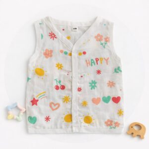 Muslin Button Jabla 3-6m - Design 01