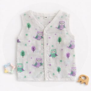 Muslin Button Jabla 3-6m - Design 03