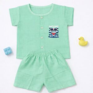 Muslin Colour Shorts Set 6-9m - Green