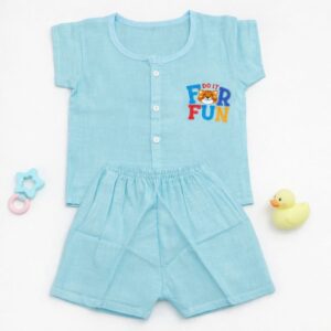 Muslin Colour Shorts Set 6-9m - Blue