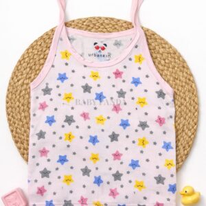 Muslin Colour Knot Jabla 3-6m - Pink Star