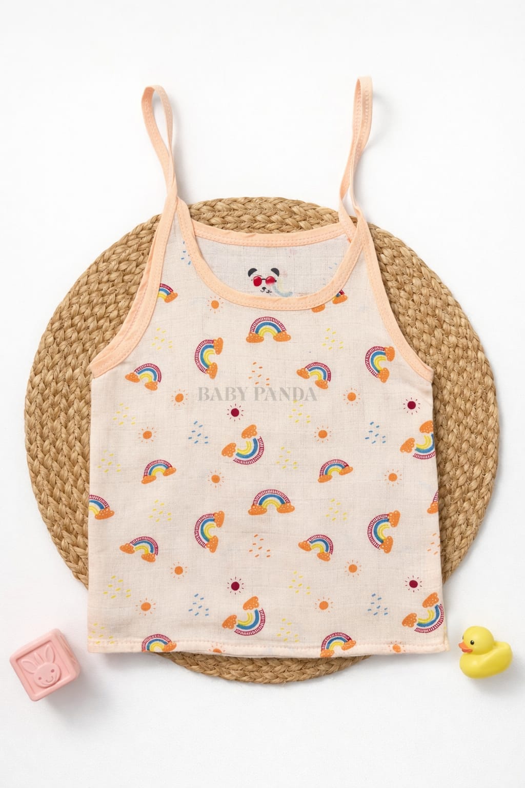 Muslin Colour Knot Jabla 3-6m - Orange Rainbow