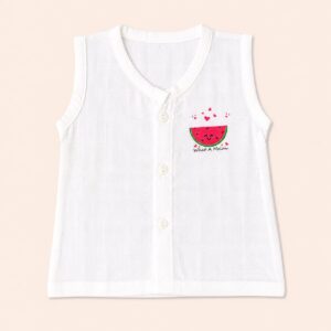 White Muslin Button Jabla - What a Melon (0-3)m
