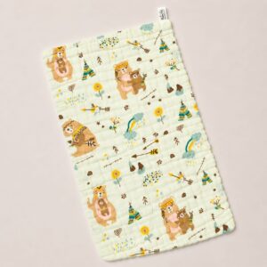 Muslin 6 Layer Burp Cloth 25*50cm - Beige Brown Bear