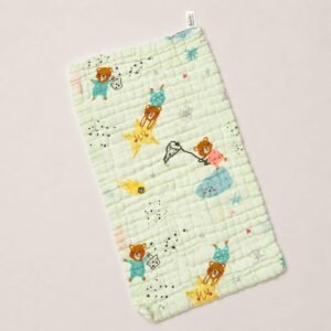 Muslin 6 Layer Burp Cloth 25*50cm - Fishing Bear