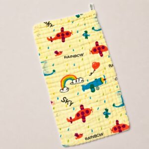 Muslin 6 Layer Burp Cloth 25*50cm - Yellow Sky
