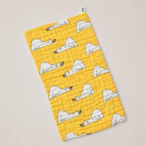 Muslin 6 Layer Burp Cloth 25*50cm - Yellow Bear