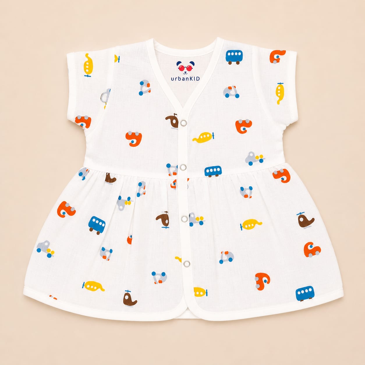 Muslin Button Frocks 3-6m - 03