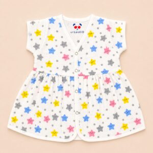 Muslin Button Frocks 3-6m - 05