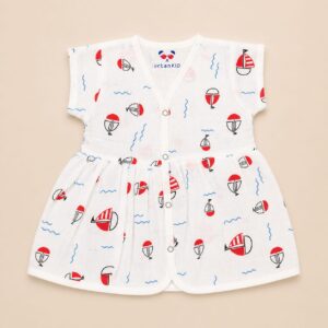 Muslin Button Frocks 3-6m - 07