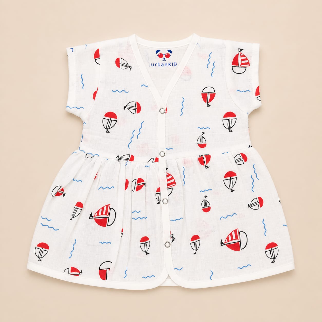 Muslin Button Frocks 3-6m - 07