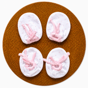 Mittens booties (Adjust fit) - Pink Heart