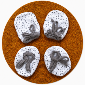 Mittens booties (Adjust fit) - Grey Stars