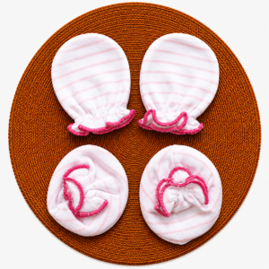 Mittens booties - Pink Stripes
