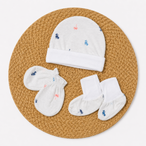Cap Mittens Booties - Palm tree