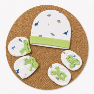Cap Mittens Booties (Adjust fit) -  Dino