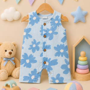 Muslin Romper 0-3m- Flowers
