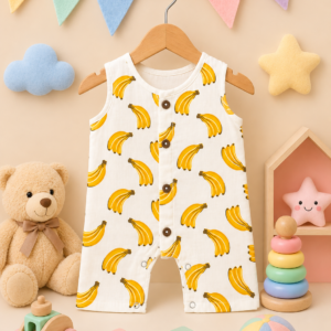 Muslin Romper 0-3m- Banana