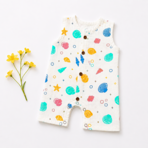Muslin Romper 0-3m- Pearl