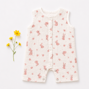Muslin Romper 3-6m- Bunny