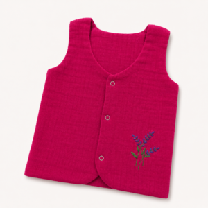 Premium Muslin 2 layer Vest-3-6m- Deep pink - Blossom