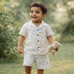 Muslin Collared Coords - Heart & Stars- 2-3y