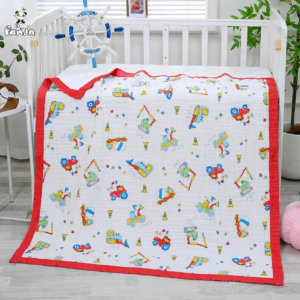 6 Layer Muslin Blanket- Construction Vehicle