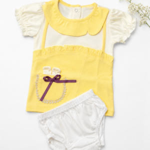 Korean Model Frock 12-18m - Pastel Yellow