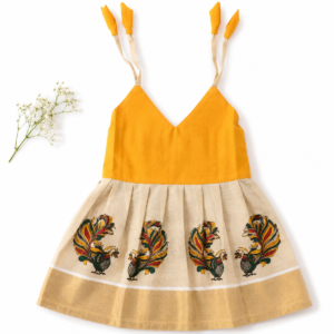 Ethnic Knot Frock 6-12m - Yellow