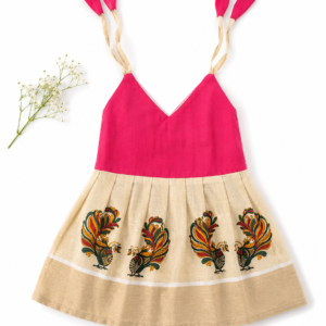 Ethnic Knot Frock 6-12m - Dark pink