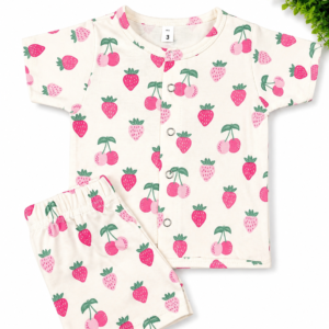 Cotton Coord 6-12m- Strawberry