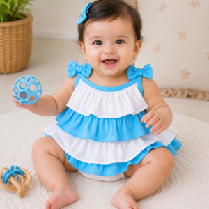 Layered Ruffle Frock 12-18m - Blue
