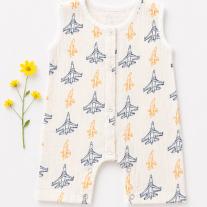 Muslin Romper 3-6m- Jet Plane
