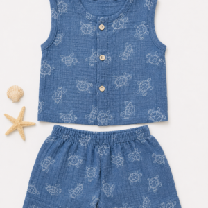 Muslin Jabla + Shorts 0-3m - Turtle