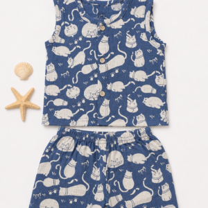 Muslin Jabla + Shorts 0-3m - Cat