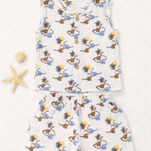 Muslin Jabla + Shorts 0-3m - Dino
