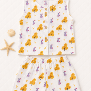 Muslin Jabla + Shorts 3-6m - Bunny
