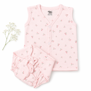 Cotton Jabla+ Padded Nappy (0-3) - Peach Flowers