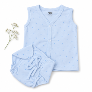 Cotton Jabla+ Padded Nappy (0-3) - Blue with blue star
