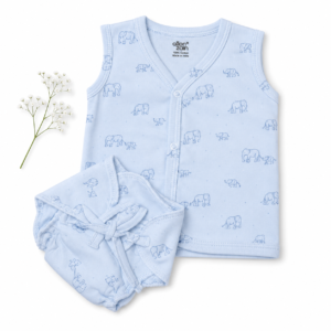 Cotton Jabla+ Padded Nappy (0-3) - Blue Elephant