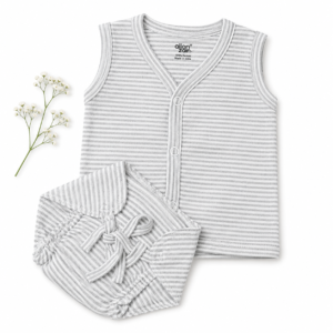 Cotton Jabla+ Padded Nappy (0-3) - Grey Stripes